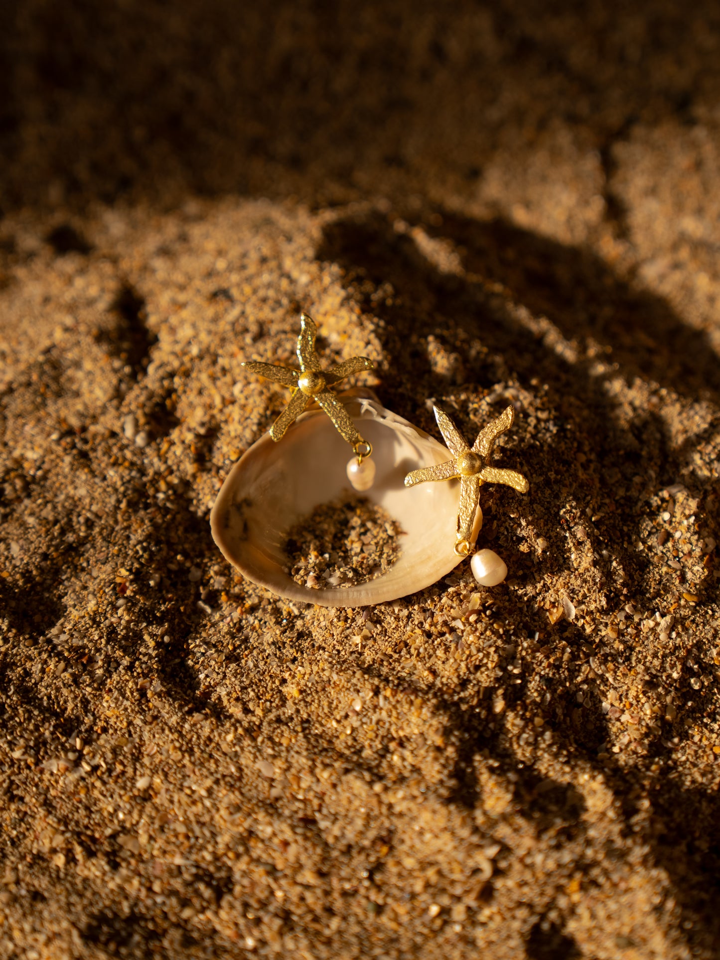 Starfish Earrings with Pearls