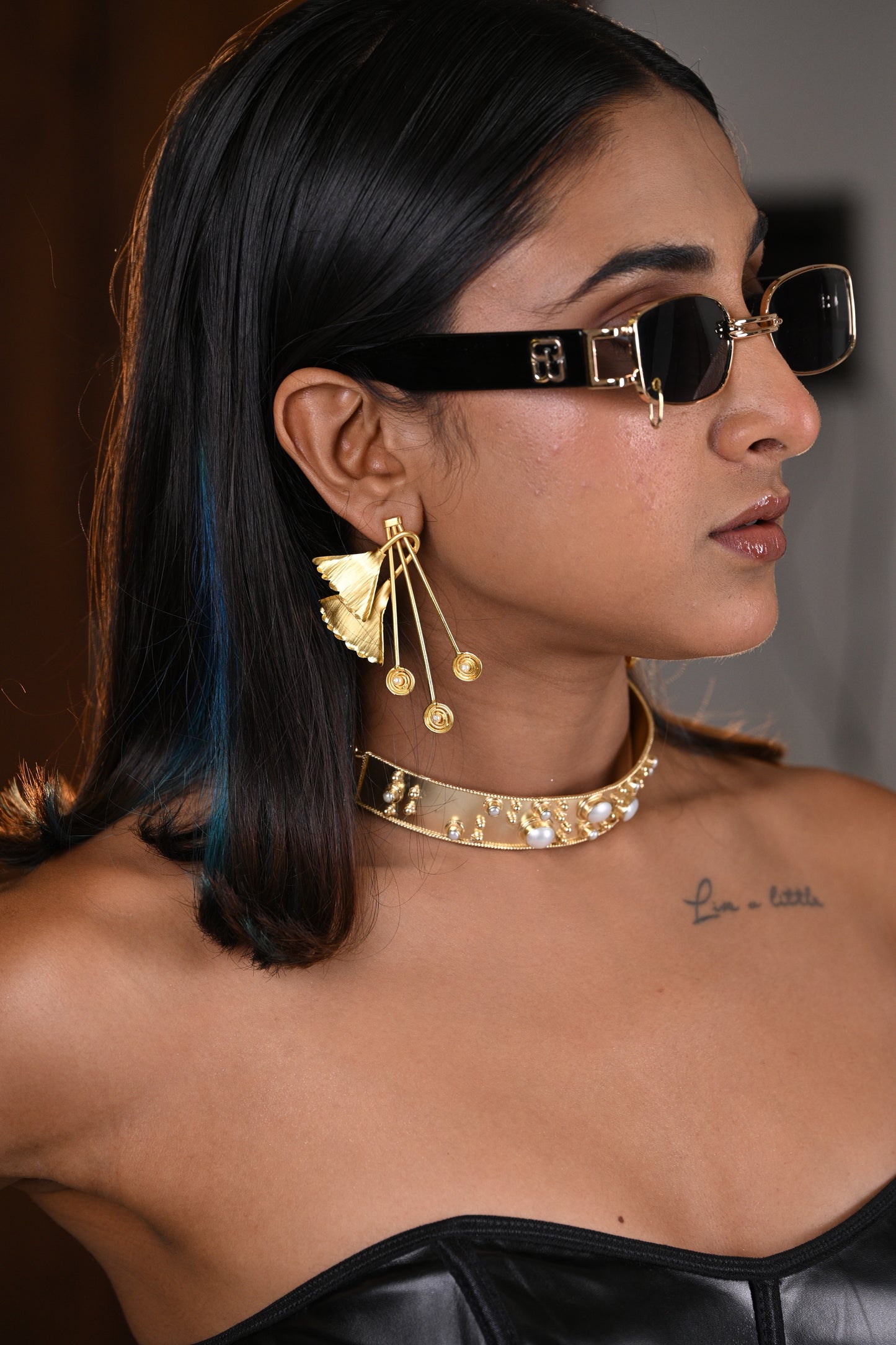 Golden Petal Whirl Earrings