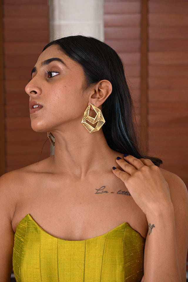 Abstract Hexagon Earrings