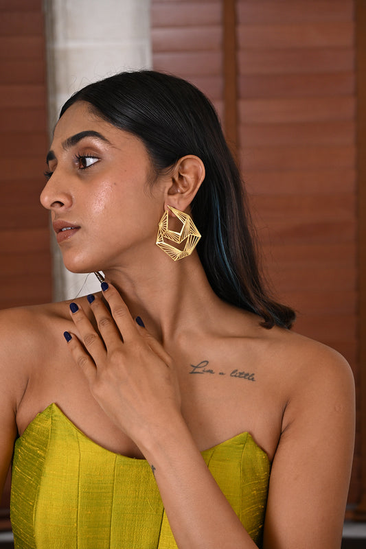 Abstract Hexagon Earrings