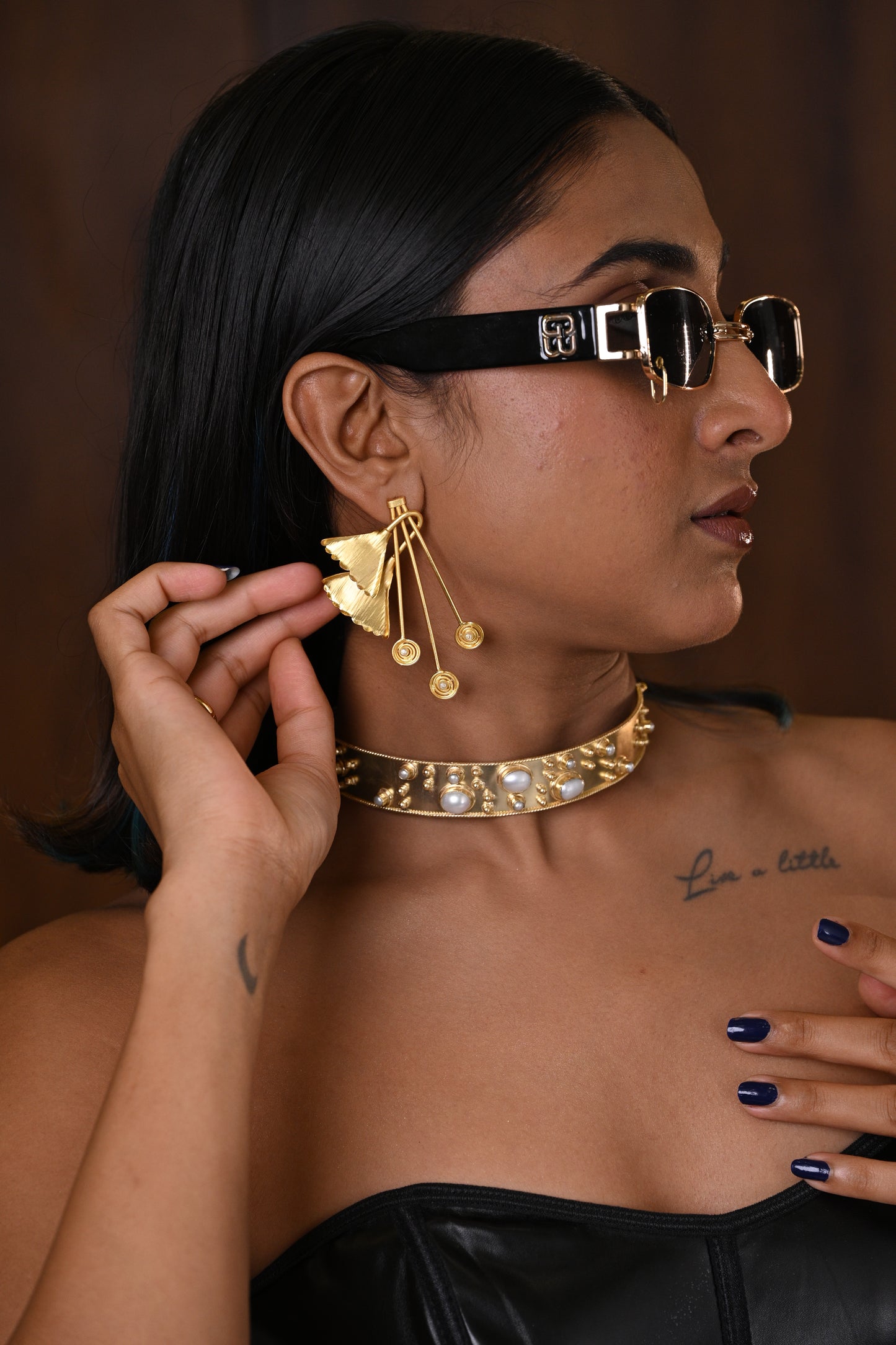 Golden Petal Whirl Earrings