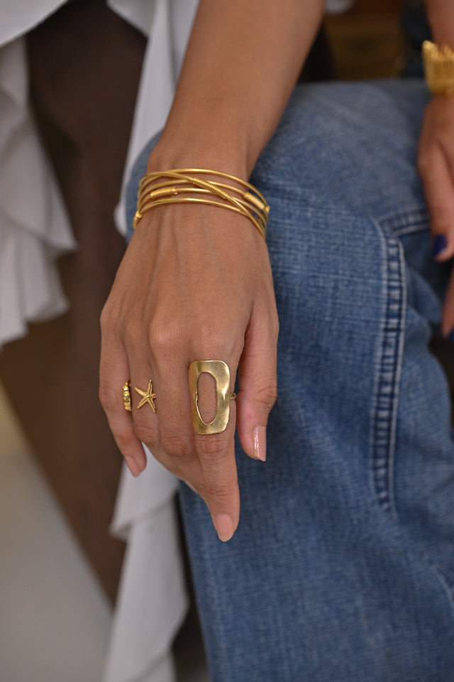 Golden Twist Harmony Bangle