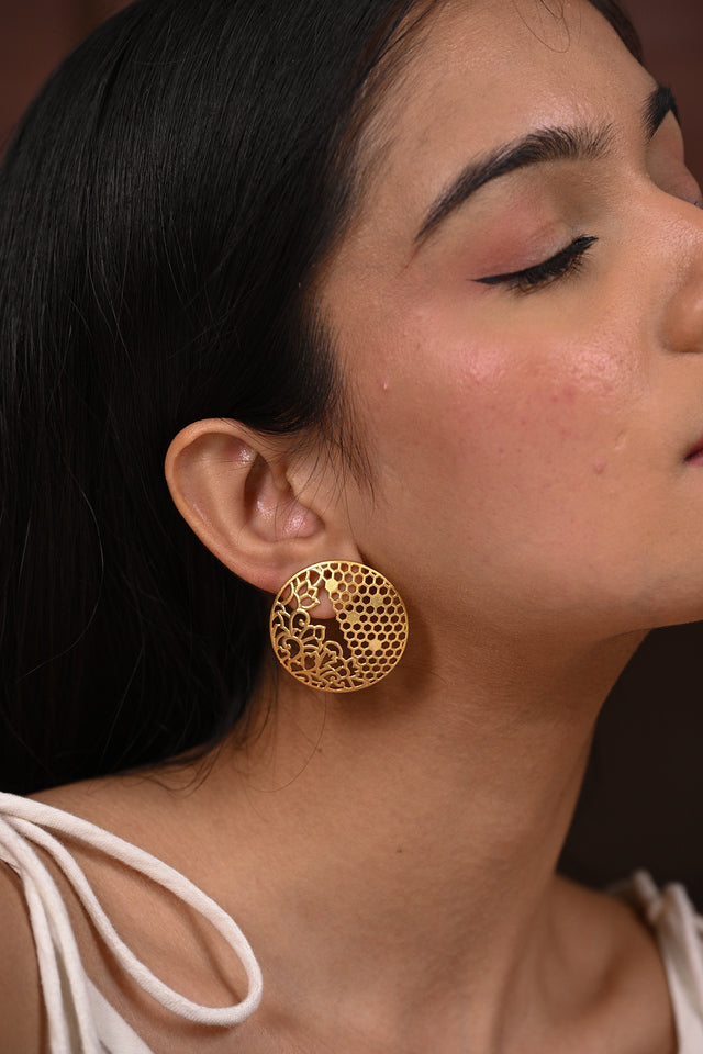 Honeycomb Stud Earrings