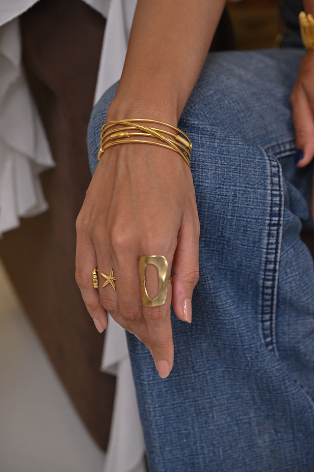 Golden Twist Harmony Bangle